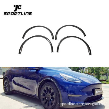 Electric Car Dry Carbon Fiber Wheel Arch Flares for Tesla Model Y Sedan 20-23